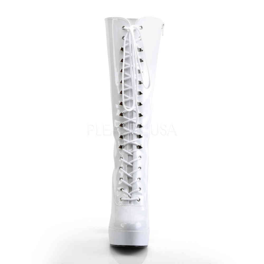 Pleaser - ELECTRA-2020 Botte au genou - Blanc